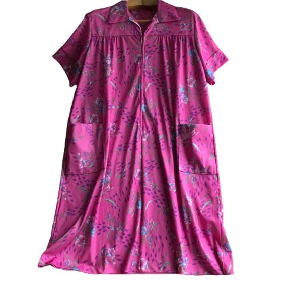 Vintage Pink Floral Stretch Nightgown Sleepwear - Picture 1 of 9
